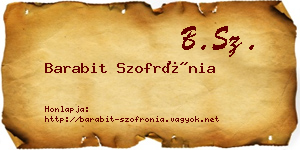 Barabit Szofrónia névjegykártya
